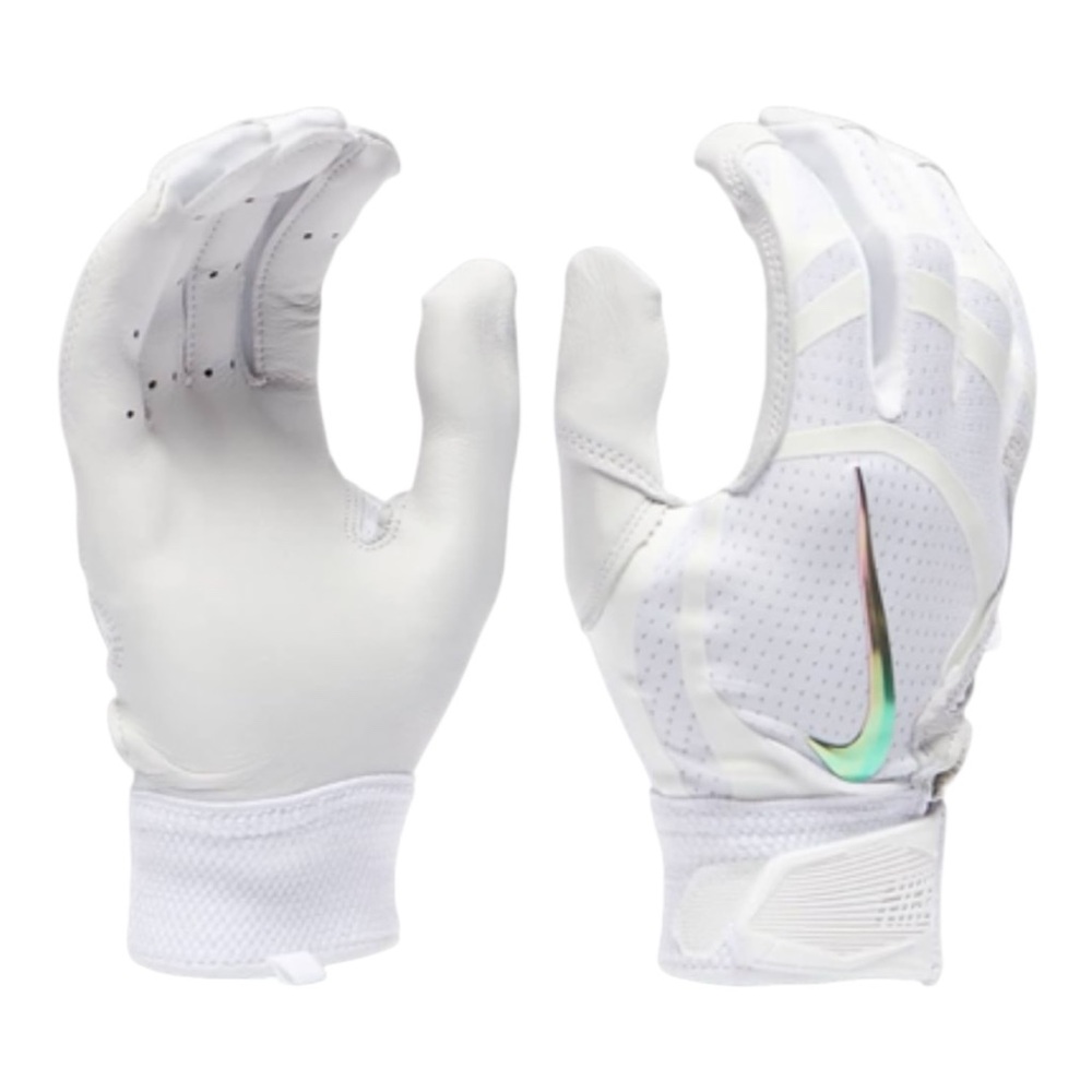 ⚾️ NWT NIKE Unisex Size LARGE ALPHA Huarache ELITE Baseball Batting Gloves White